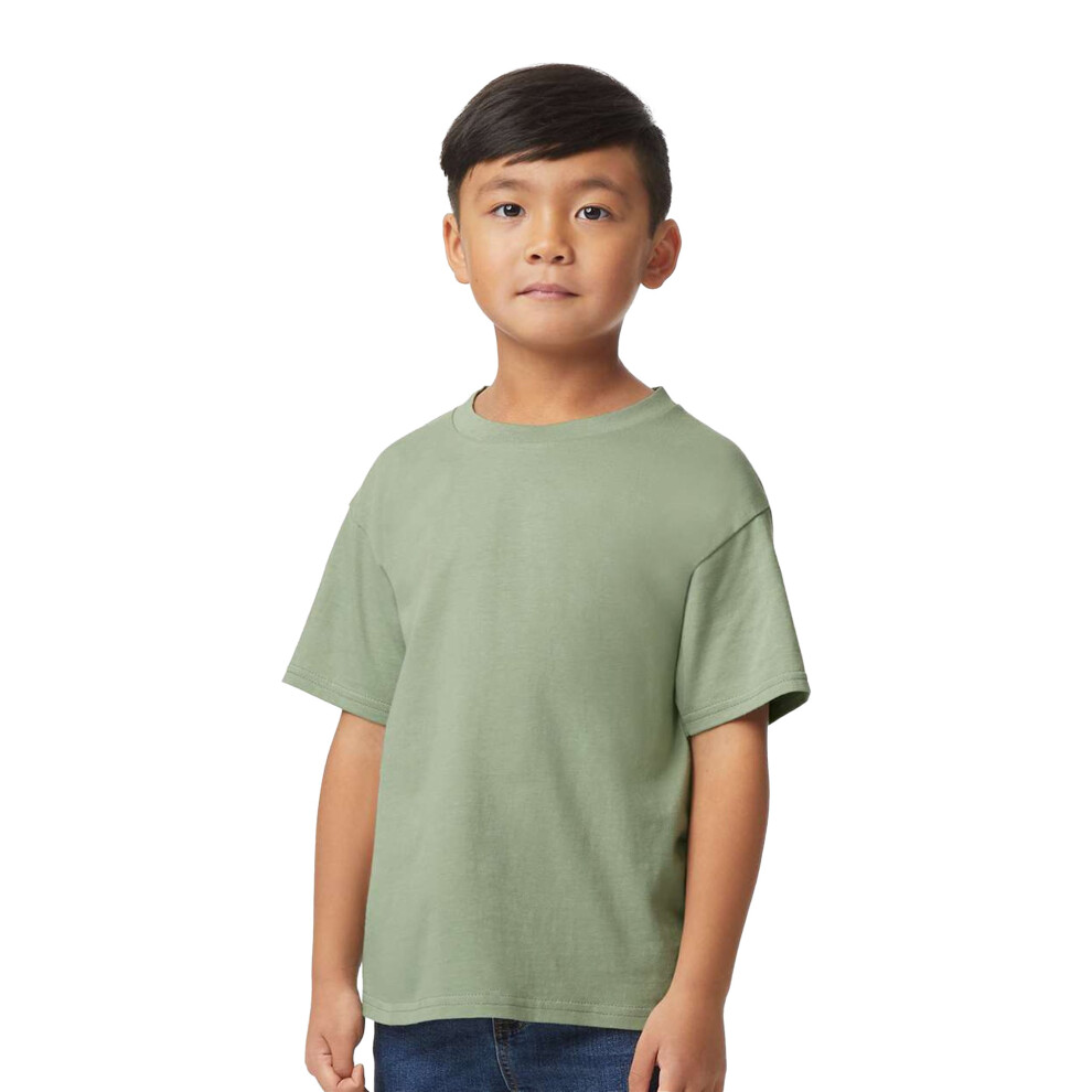 Gildan (12-14 Years, Sage) Childrens/Kids Midweight Soft Touch T-Shirt Green,Multicoloured