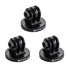 3X PULUZ pour Go Pro Accessoires Camescope Trepied Adaptateur pour  HERO5 4 Session 4 3 + 3 2 1,  Yi, SJ4000, SJ5000, (Noir)