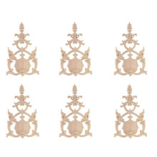6X Rubber Hout Gesneden Applique Vintage Meubelcraft Decor H