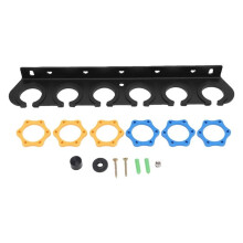 Support pour Plusieurs Microphones, Organisateur pour 6 Microphones avec Anneaux Antidérapants, pour Microphones Filaires et Sans Fil, sur Pied ou