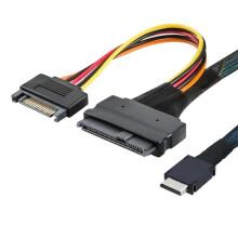PCIe OCulink SFF-8611 to U.2 SFF-8639+15P High-Speed Data Transfer Cable for Data Centers Design Extension 1 M