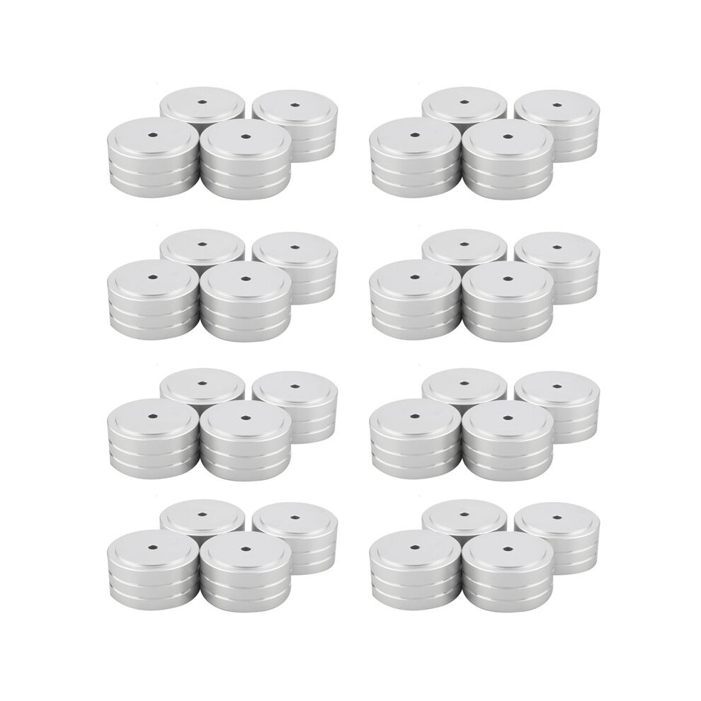32Pcs 40X20mm Aluminum Hifi Amp Speaker Isolation Stand Turntable Dac Feet Pad (Silver) Silver 4711551486934
