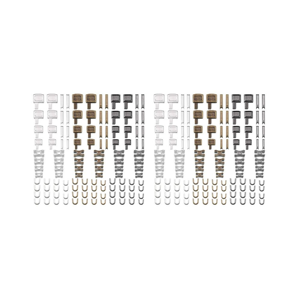 240 Pieces Metal Zipper Slider,4 Sizes Zipper Bottom Sliders Retainer Insertion Pin,Zipper Stopper Repair Tool Kit 4713550847051
