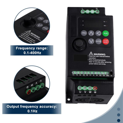 Universal Frequency Converter 220 to 380 Vfd Single Phase Input Three Phase Output 2.2KW Motor Governor 2