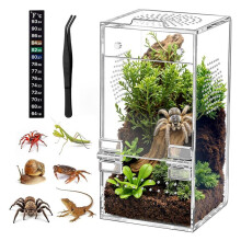 Acryl-Reptilienterrarium, Einfache Montage, 360 Transparentes Design für Sicheren Schutz Von Springspinnen, Vogelspinnen und Geckos