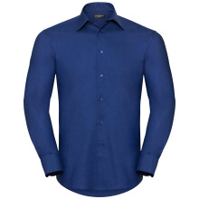(17in, Bright Royal Blue) Russell Collection Mens Oxford Easy-Care Tailored Long-Sleeved Shirt