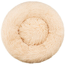 Cuccia Rotonda In Peluche Lavabile In Lavatrice, Calda per L'Autunno e L'Inverno, Cuccia per Cani e Gatti In un Unico Prodotto. Beige Sabbia