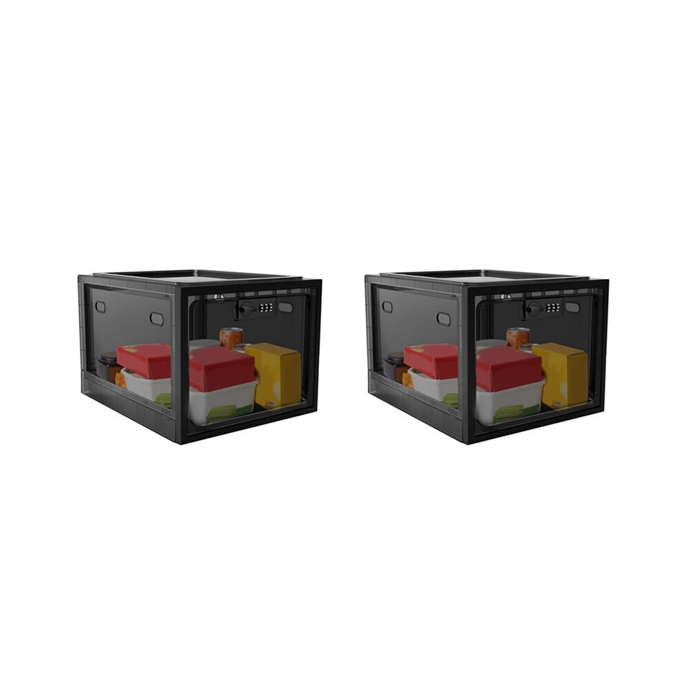 Black 2X Medicine Lock Box, Cell Phone Lock Box Lockable Storage Box, Refrigerator Food Lock Box Tablet Storage Cabinet,