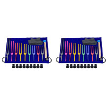 18 Piezas de Coloridos Diapasones de AleacióN de Aluminio Solfeggio, Diapasones para Terapia, Terapia de Voz, Color Negro