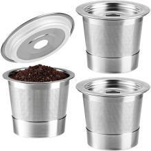 Lot de 3 Dosettes de Café Réutilisables pour Cafetières pour PB051, PB041 et CFP101, Filtres à Café Permanents en Acier Inoxydable