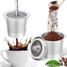2 Stuks Herbruikbare K-Cups voor 1.0, Roestvrijstalen Navulbare Koffiepads en Metalen Koffiefilters