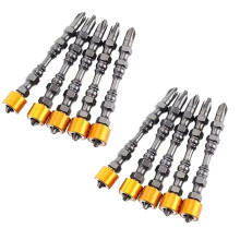 10-Teiliges Set Magnetischer PH2-Schraubendreherbits (65 mm) mit Doppelkreuzkopf