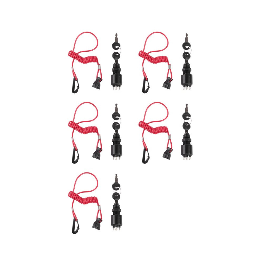 5X Ignition Key Safety Lanyard Lock Assembly For Omc Brp 1996 Johnson Evinrude 5005801 For Evinrude 6034002916711