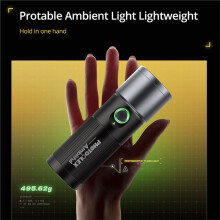 Ambitful 10W Zaklamp met Vierkleurige Projectie en Ingebouwde Oplaadbare Batterij van 8400 MAh voor 4 Uur Gebruik op Vol Vermogen.