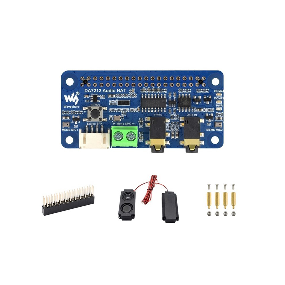 Waveshare Da7212 I2s Audio Board For Raspberry Pi Stereo Encoding/Decoding+Dual Microphones For Raspberry Pi 4712662395900