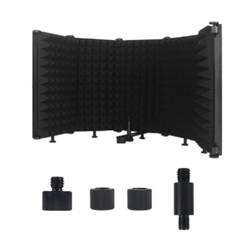 Adjustable 5 Panel Microphone Isolation Shield Foldable Studio Recording Mic Filter Mic Sponge Soundproof Shield 1