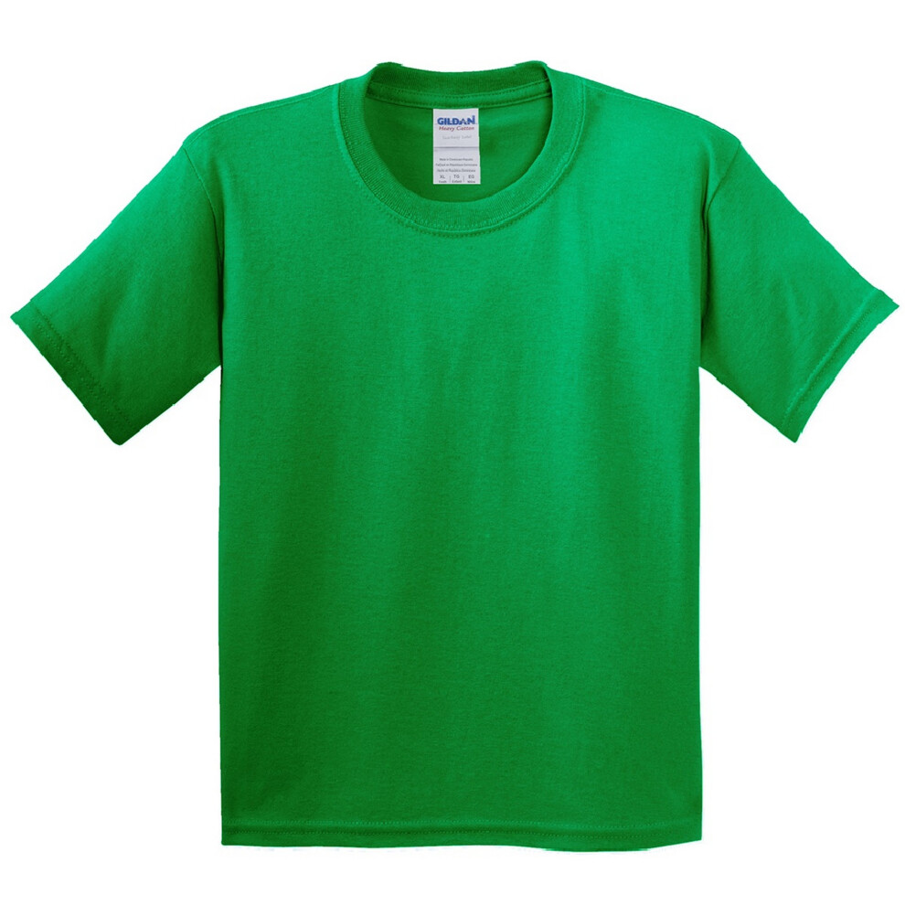 Gildan (S, Irish ) Childrens Unisex Heavy Cotton T-Shirt (Pack Of 2) Green