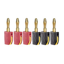 P10064 6PCS 4mm Banana Plug High Current Quick Connect Gold-Plated Banana Connector 32A Electrical Test