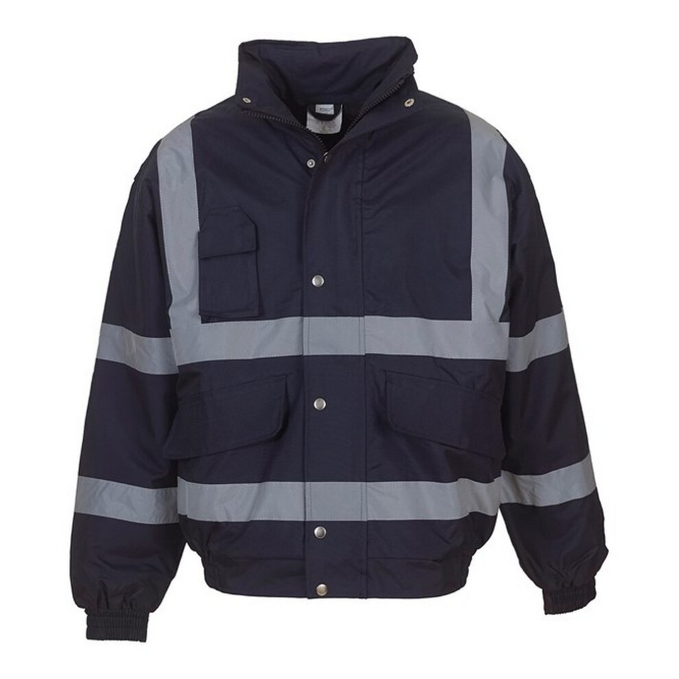 (Xl, Navy) Yoko Unisex Adult Classic Hi-Vis Bomber Jacket 5063470167852