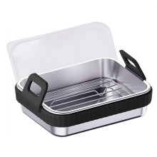 Plat de Cuisson pour Friteuse à Air Chaud avec Poignées en Silicone, Moule Compatible avec les Friteuses à Air Chaud, AF400EU/AF451EU, Lavable au