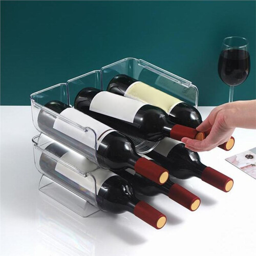 Wine Storage Rack, Stackable Wine Bottle Rack, Refrigerator Countertop Bracket, Red Wine Storage Rack, Champagne Rack C