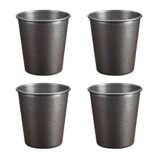 4 Stück 300 Ml Edelstahl-Retro-Bierkrüge, Campingbecher, Tragbare Kaffee- und Saftbecher für Partys und Fußballspiele