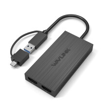 WAVLINK DisplayLink Dual 4K@60Hz Display Adapter USB C to Dual -Compatible Converter Monitor Hub Extended Display Dock