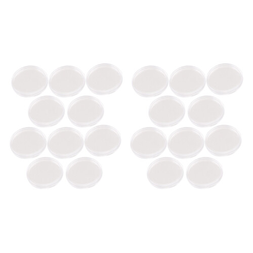 20 Pcs Small Round Transparent Plastic Coin Capsules Box 30mm 1