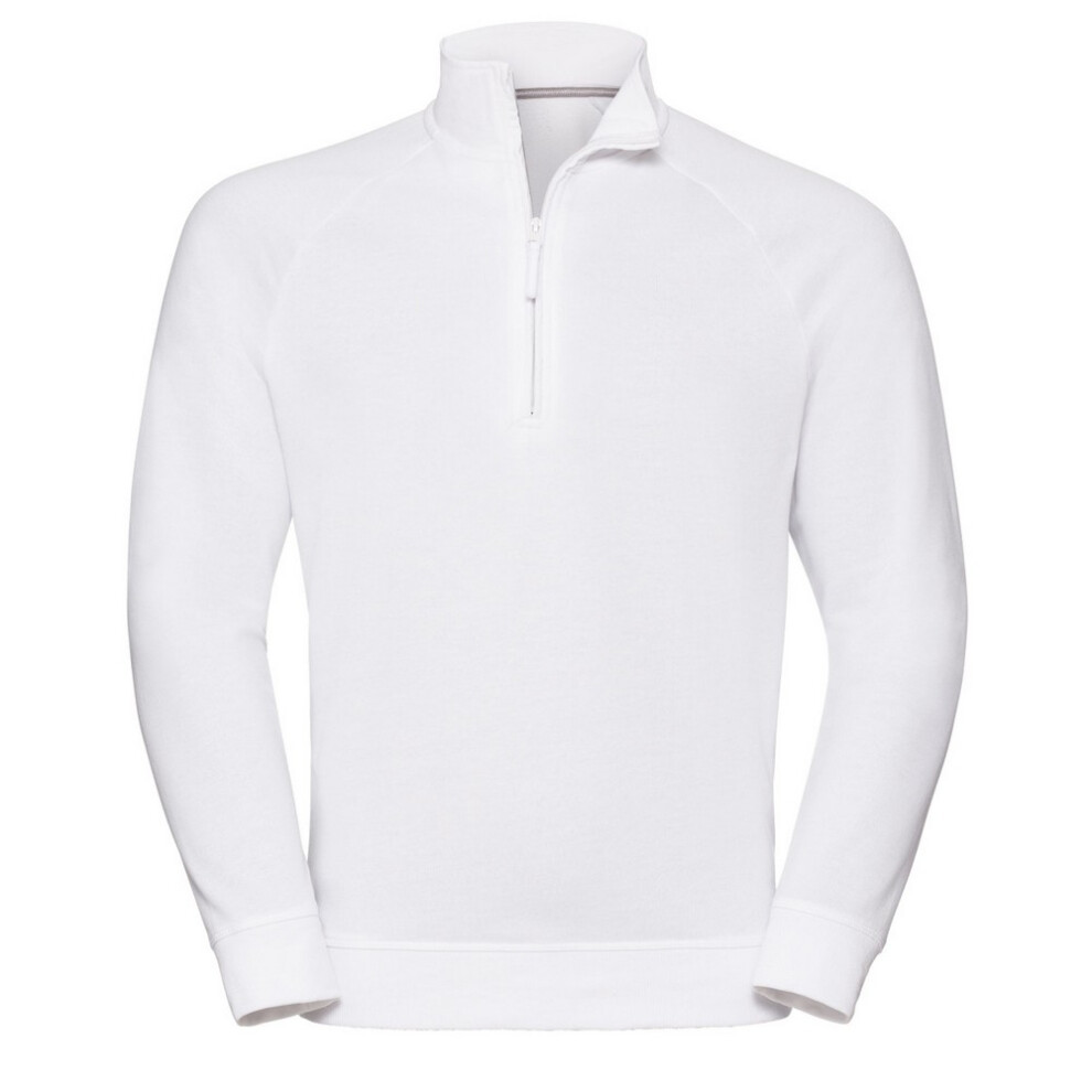 Russell (S, ) Mens Authentic Quarter Zip Sweatshirt White