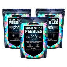DIY Colorful Glow-in-the-Dark Garden Stones Rainbow Glow in the Dark Rocks for Garden Outdoor, Walkway Patio Lawn Yard