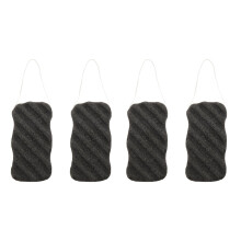 4X Konjac Set D'ÉPonge avec Charbon de Bambou Activé - ÉPonge de Nettoyage en Profondeur Faciales