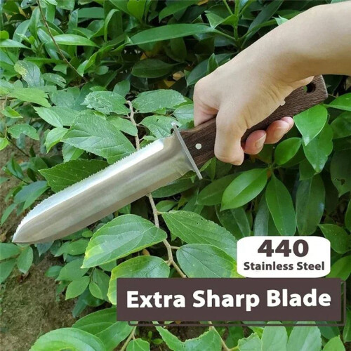 Professional   Garden Knife with Leather Sheath, Protective Handguard, for Weeding, Digging A