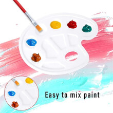 20-Teilige Ovale Farbpalette, Kunststoff-Farbwannenpalette, Farbhalterschale, Kunststoff-Farbpaletten für Bastelarbeiten, DIY-Malerei