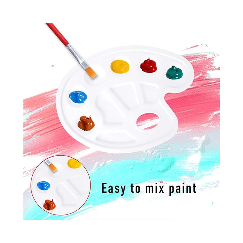 20pcs Oval Paint Palette, Plastic Paint Tray Palette, Paint Holder Tray, Plastic Paint Pallets for  DIY Painting