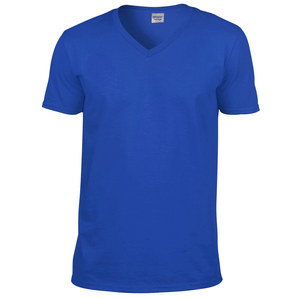 Gildan (L, Royal) Mens Soft Style V-Neck Short Sleeve T-Shirt Multicoloured