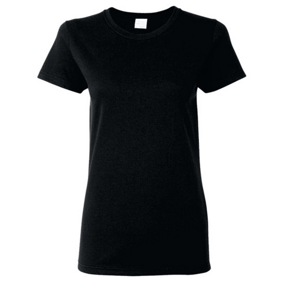 Gildan (L, ) Ladies/Womens Heavy Cotton Missy Fit Short Sleeve T-Shirt Black