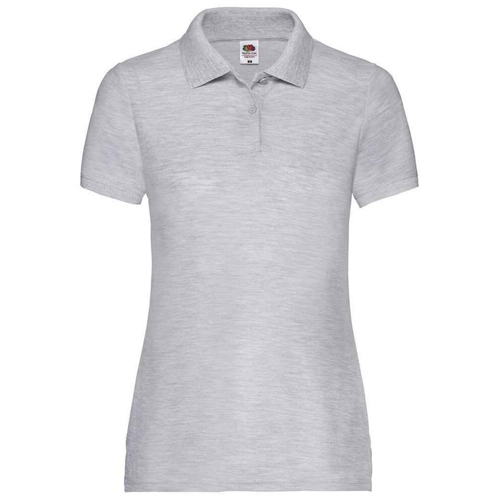 Fruit Of The Loom (L, Heather ) Womens/Ladies Lady Fit Piqué Polo Shirt Grey