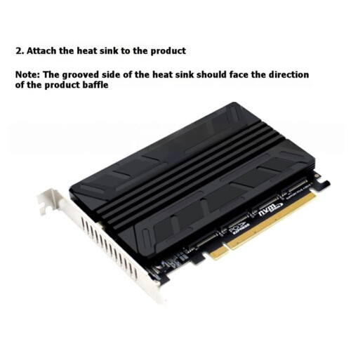 2Pcs NVMe M.2 MKEY SSD  Array Expansion Adapter Card PCIe Split Card Heatsink for Speeding