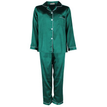 CTM Women's Satin Long Sleeve Pyjama Lounge Set