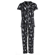 Joan Vass Women's Champagne Cheers Short Sleeve Pyjama Set