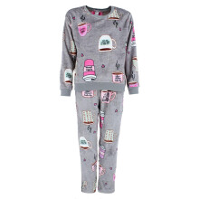 em & alfie Women's Plush Coffee Pyjama Crew Set