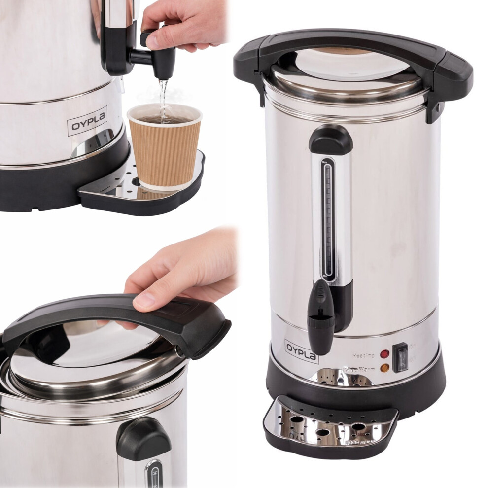 Oypla Electrical 10L Catering Hot Water Boiler Tea Urn Coffee Brown