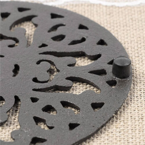 3X Trivet Redondo de Ferro Fundido 6,7 Polegadas com Isolamento TéRmico e Antiderrapante Suportes para Panelas para DecoraçãO de Mesa de Jantar de
