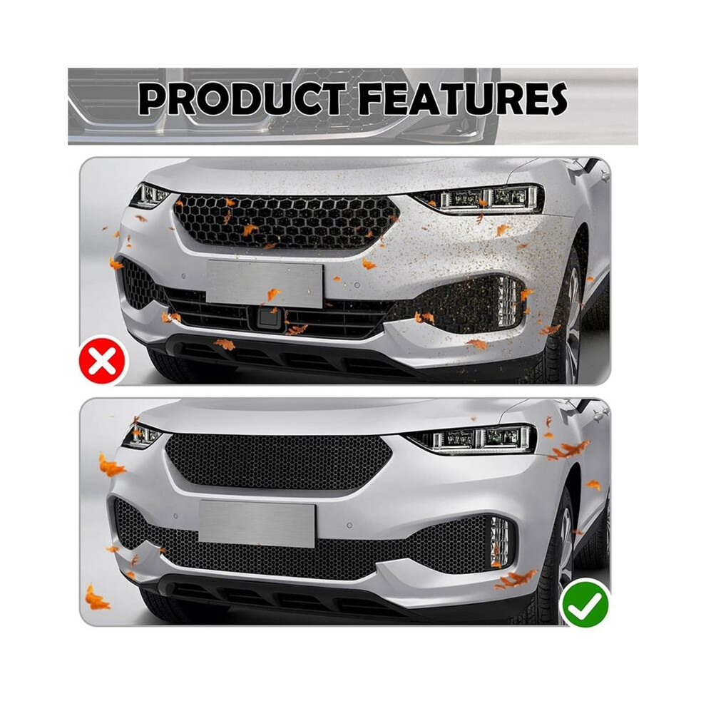 Universal 40"X13" Car Grill Mesh - Aluminum Alloy Automotive Grille Insert Bumper Honeycomb Hole 6Mm Spacing 1Mm Silver 4711679239658