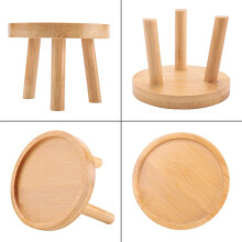 6X Houten Plant Stand Bloempot Basis Houder Kruk Hoge Kruk Balkon Succulent Ronde Bloem Plank voor Binnen Buiten