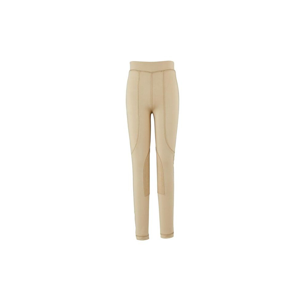 Dublin (32In, Beige) Womens/Ladies Performance Flex Knee Patch Riding Tights Cream,Multicoloured