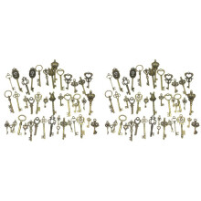 92 Teile Mix Kit Alt Aussehender Retro--Messing-Bronze-Dekorativer Vintage-Schlüssel für Steampunk-Charms-Anhänger-Schmuck