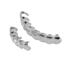 Neue Hip Hop Zähne Set Oben Port Dental Grill Mode Abnehmbare Dental Grill Schmuck (Silber + Weiß)