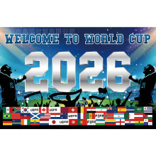 (110*180CM, 08) World Cup Fan Backdrop Banner Stadium Cheer Party Decor Cloth Prop