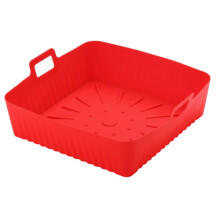 23 cm Große Quadratische Silikon-Luftfritteusen-Einlagenform für -Luftfritteuse 6-8 QT, Wiederverwendbarer Airfryer-Ofen-Backblech-Topf A
